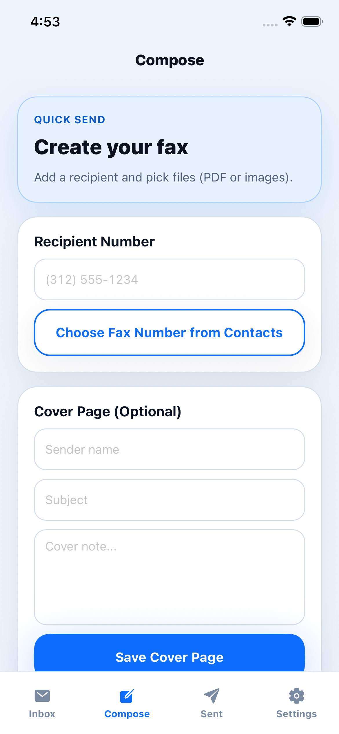 Compose screenshot